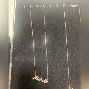 Michelle sterling silver script name necklace